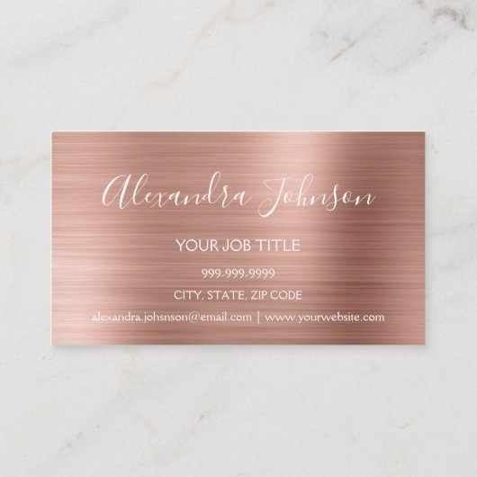 Rose Gold Foil | Blush Pink Foil Loyalty Punch Treuekarte (Rückseite)