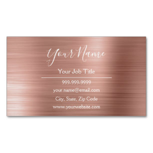 Rose Gold Foil   Blush Pink Foil Modern Magnetische Visitenkarte
