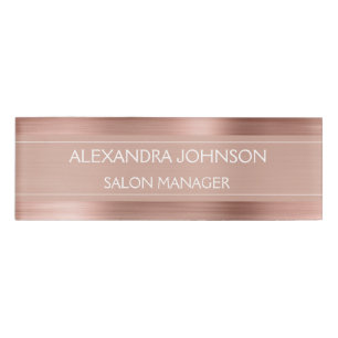 Rose Gold Foil   Blush Pink Foil Modern Namenschild