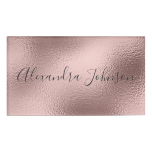 Rose Gold Foil Blush Pink Foil Modern Namenschild