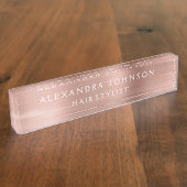 Rose Gold Foil | Blush Pink Foil Modern Namensplakette (Seite)