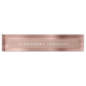 Rose Gold Foil | Blush Pink Foil Modern Namensplakette (Vorderseite)