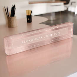 Rose Gold Foil | Blush Pink Foil Modern Namensplakette