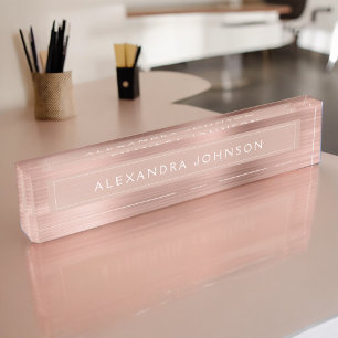 Rose Gold Foil Blush Pink Foil Modern Namensplakette