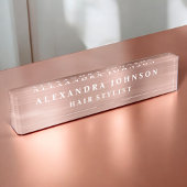 Rose Gold Foil | Blush Pink Foil Modern Namensplakette