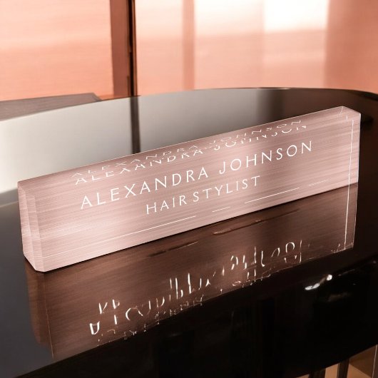 Rose Gold Foil | Blush Pink Foil Modern Namensplakette