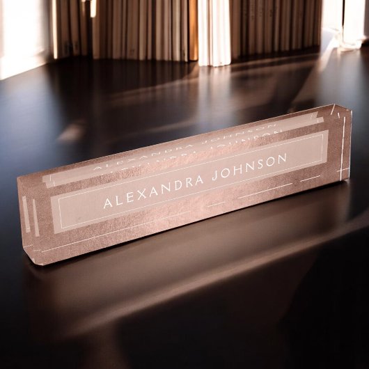 Rose Gold Foil | Blush Pink Foil Modern Namensplakette