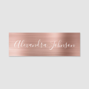 Rose Gold Foil   Blush Pink Foil Modern Namensschild
