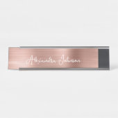 Rose Gold Foil | Blush Pink Foil Modern Schreibtischnamensplakette (Vorderseite )