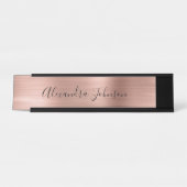 Rose Gold Foil | Blush Pink Foil Modern Schreibtischnamensplakette (Vorderseite )