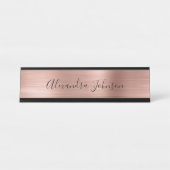 Rose Gold Foil | Blush Pink Foil Modern Schreibtischnamensplakette (Vorderseite )