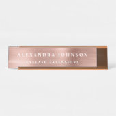 Rose Gold Foil | Blush Pink Foil Modern Schreibtischnamensplakette (Vorderseite )