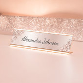 Rose Gold Foil | Blush Pink Foil Modern Schreibtischnamensplakette