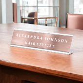 Rose Gold Foil | Blush Pink Foil Modern Schreibtischnamensplakette