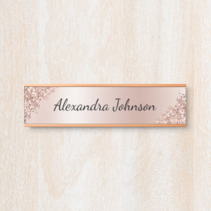 Rose Gold Foil Blush Pink Foil Modern Türschild