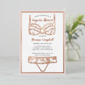 Rose Gold Foil & Blush Pink Lingerie Brautparty Folieneinladung (Stehend vorne)