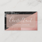 Rose Gold Foil | Blush Pink und Black Consultant Visitenkarte (Vorderseite)