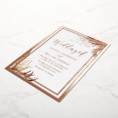 Rose Gold Foil Bohemisch Boho Blätter Hochzeit Folieneinladung (Gedreht)