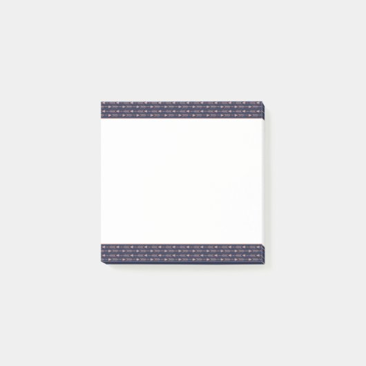 Rose Gold Foil Bohemische Stammespfeile auf Navy B Post-it Klebezettel (Vorderseite)