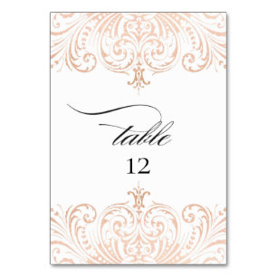 Rose Gold Foil Boho Chic Tischnummer Hochzeit