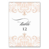 Rose Gold Foil Boho Chic Tischnummer Hochzeit (Rückseite)