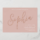 Rose Gold Foil Brautparty Folieneinladung (Vorderseite)