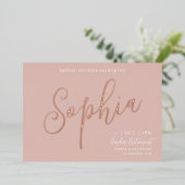 Rose Gold Foil Brautparty Folieneinladung (Stehend vorne)