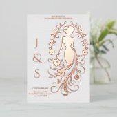 Rose Gold Foil Bride Wedding Folieneinladung (Stehend vorne)