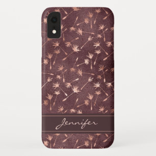 Rose Gold Foil - Burgundy Pattern - Name hinzufüge Case-Mate iPhone Hülle