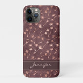 Rose Gold Foil - Burgundy Pattern - Name hinzufüge Case-Mate iPhone Hülle (Rückseite)