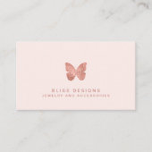 Rose Gold Foil Butterfly Elegantes Rosa Visitenkarte (Vorderseite)