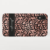 Rose Gold Foil Cheetah Muster - Personalisierter N Case-Mate iPhone Hülle (Rückseite (Horizontal))
