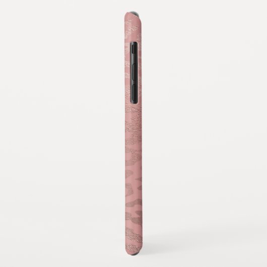 Rose Gold Foil Cheetah Tiermuster Case-Mate iPhone Hülle (Hinten/Links)