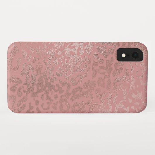 Rose Gold Foil Cheetah Tiermuster Case-Mate iPhone Hülle (Rückseite (Horizontal))