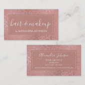 Rose Gold Foil Cheetah Tiermuster Visitenkarte (Vorne/Hinten)