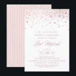 Rose Gold Foil Confetti Bat Mitzvah Einladung<br><div class="desc">Moderne und feminine Bat Mitzvah Einladung mit Imitaten Rose Gold Konfetti Punkte. Matching-Elemente sind verfügbar.</div>