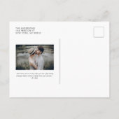 Rose Gold Foil Confetti Black Wedding Ankündigungspostkarte (Rückseite)