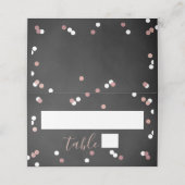 Rose Gold Foil Confetti Brautparty Platzkarte (Außenseite Aufgefaltet)