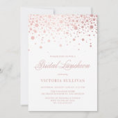 Rose Gold Foil Confetti Bridal Luncheon Invitation Einladung (Vorderseite)