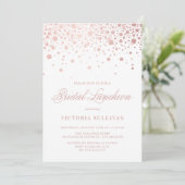 Rose Gold Foil Confetti Bridal Luncheon Invitation Einladung (Stehend Vorderseite)