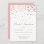 Rose Gold Foil Confetti Bridal Luncheon Invitation Einladung (Vorne/Hinten)