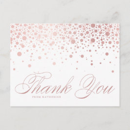Rose Gold Foil Confetti Dots Vielen Dank Postkarte