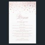 Rose Gold Foil Confetti Dots Wedding Menu Card<br><div class="desc">Individuell anpassbare Menükarte mit Imitaten Rose Goldfolie Konfetti Punkte und Streifen Muster. Diese elegante Karte eignet sich perfekt für jedes Hochzeitsthema und jede Jahreszeit. Personalisieren Sie diese,  indem Sie Namen,  Datum und Menüdetails hinzufügen.</div>