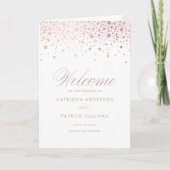 Rose Gold Foil Confetti Dots White Wedlet Booklet Programm (Vorderseite)