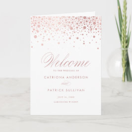 Rose Gold Foil Confetti Dots White Wedlet Booklet Programm