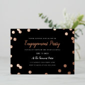Rose Gold Foil Confetti Engagement Party einladen Folieneinladung (Stehend vorne)