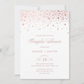 Rose Gold Foil Confetti Paare Einladung (Vorderseite)