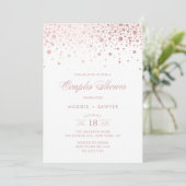 Rose Gold Foil Confetti Paare Einladung (Stehend Vorderseite)
