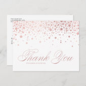 Rose Gold Foil Confetti Wedding Vielen Dank Postkarte (Vorne/Hinten)