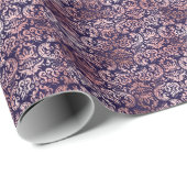 Rose Gold Foil Damask Muster Geschenkpapier (Rolleneckpunkt)